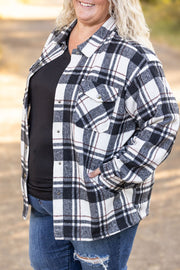 WAREHOUSE Norah Plaid Shacket - Ivory and Black