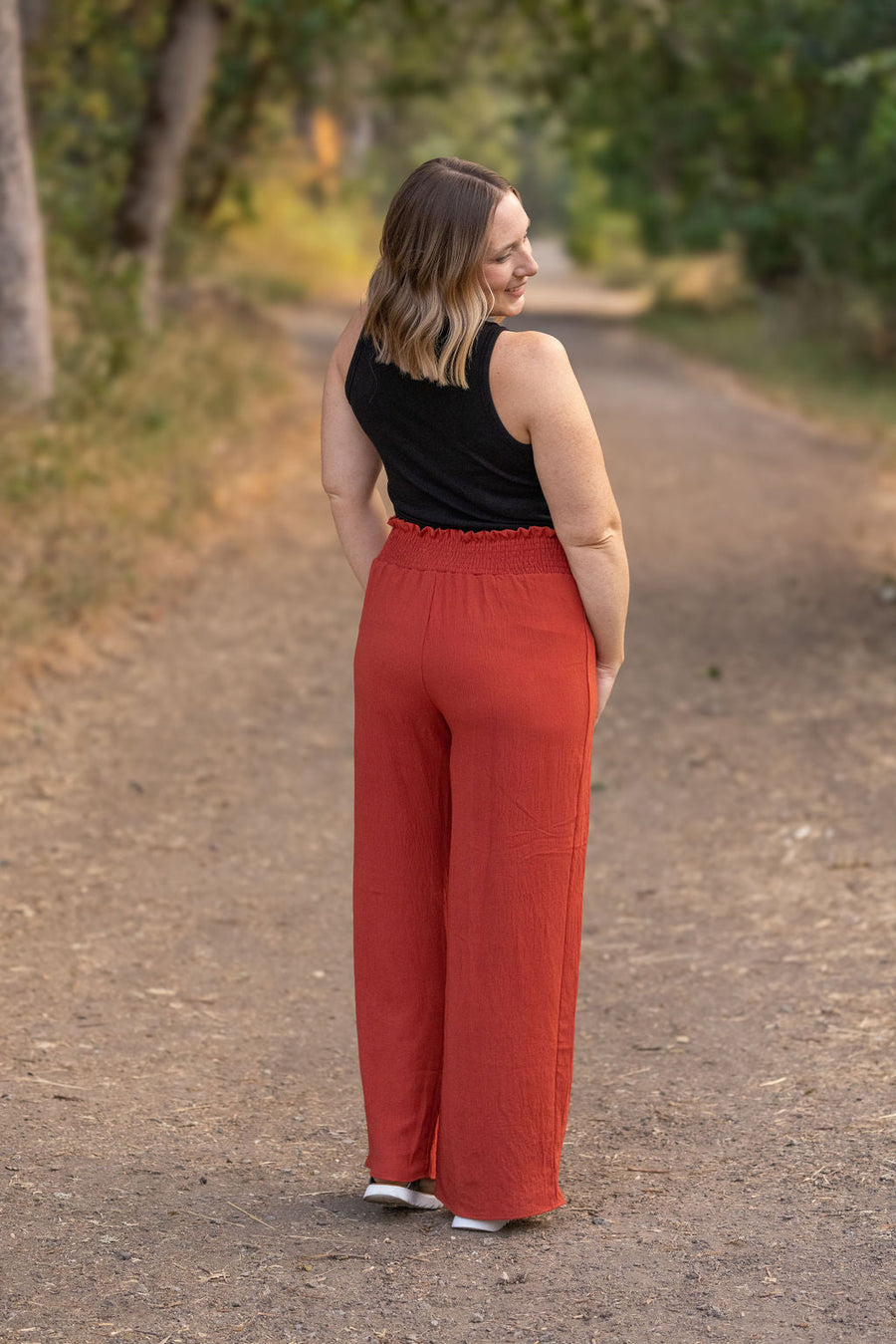 WAREHOUSE Presley Palazzo Pants - Brick