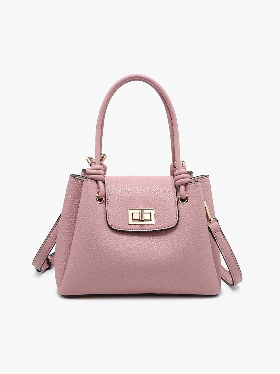 Zoey Triple Compartment Satchel w/ Twist-Lock Closure