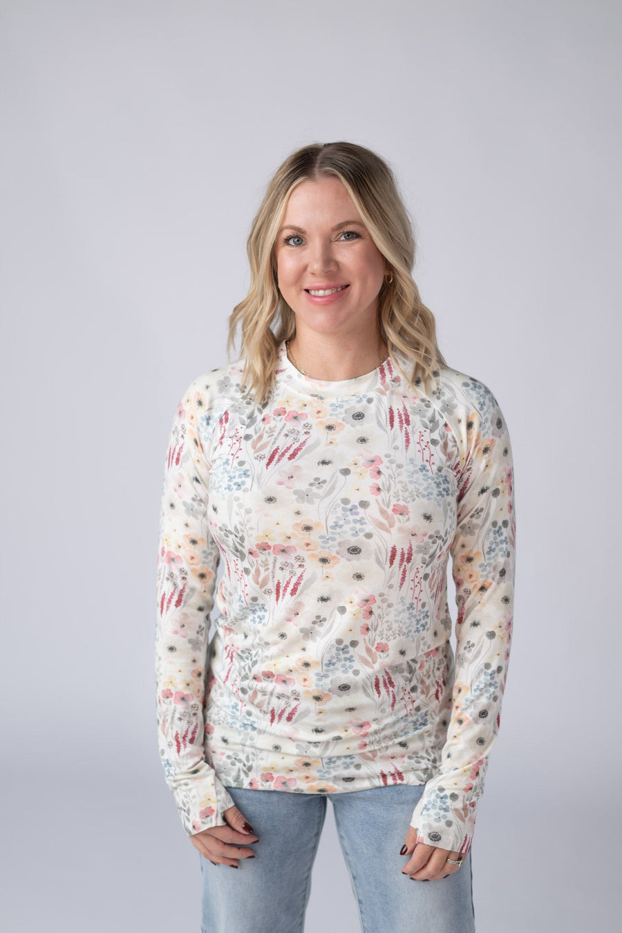 WAREHOUSE Blair Long Sleeve Top - Wildflower Gardens