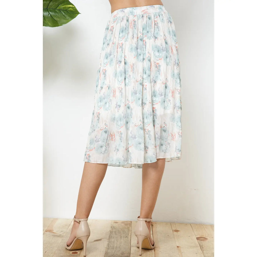 Textured Floral Skirt