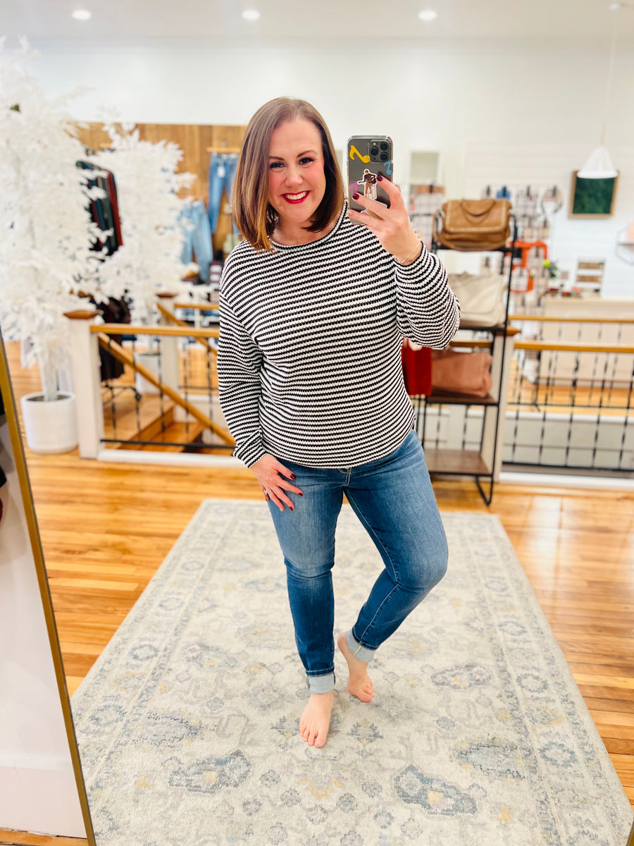 Striped Sweater- Black & White FINAL SALE