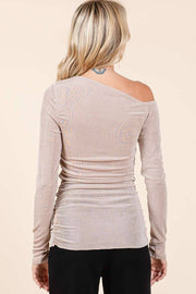 One Shoulder Long Sleeve Top