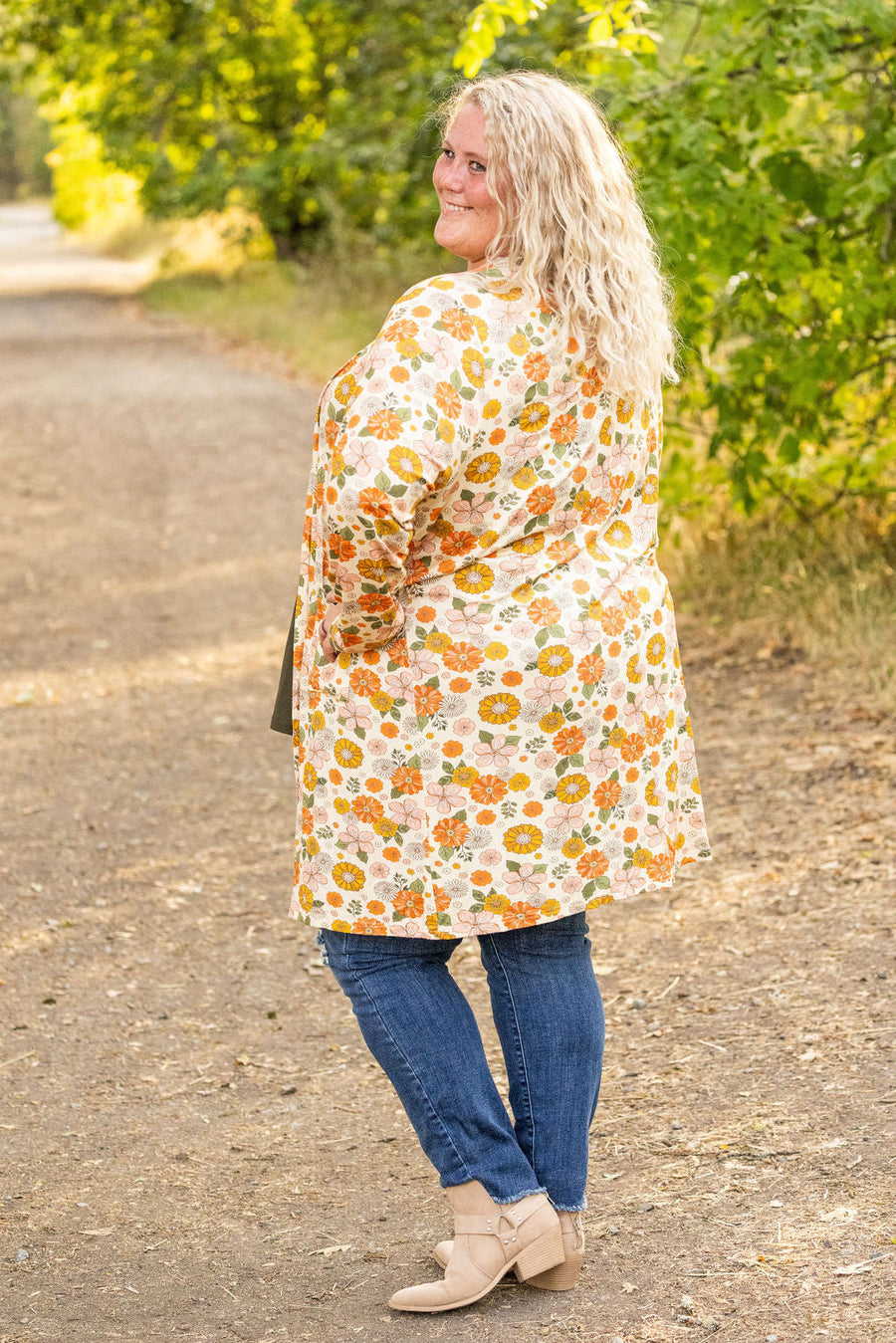 WAREHOUSE Classic Cardigan - Fall Boho Floral FINAL SALE