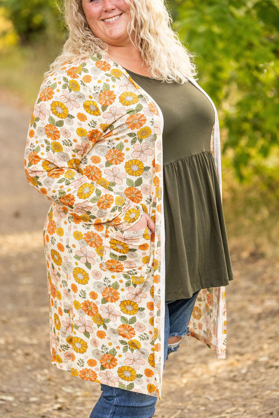 WAREHOUSE Classic Cardigan - Fall Boho Floral FINAL SALE