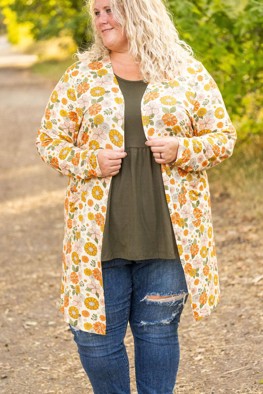 WAREHOUSE Classic Cardigan - Fall Boho Floral FINAL SALE