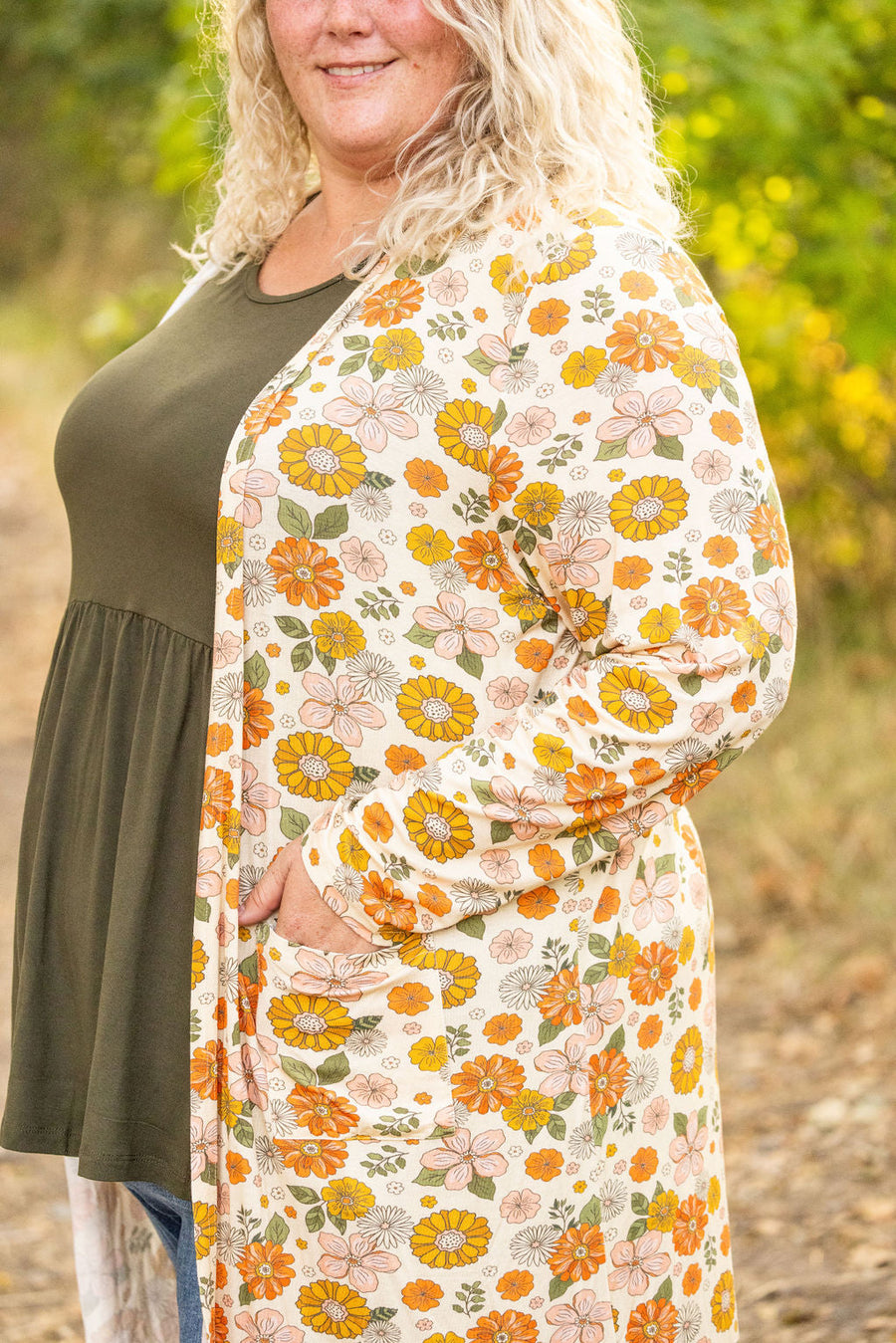 WAREHOUSE Classic Cardigan - Fall Boho Floral FINAL SALE
