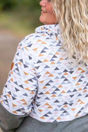 WAREHOUSE Hailey Pullover Hoodie - Geometric and Charcoal