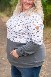 WAREHOUSE Hailey Pullover Hoodie - Geometric and Charcoal