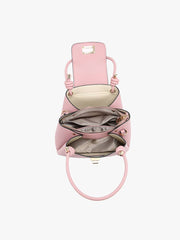 Zoey Triple Compartment Satchel w/ Twist-Lock Closure