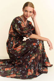 Midsummer Nights Maxi Dress- Navy Floral