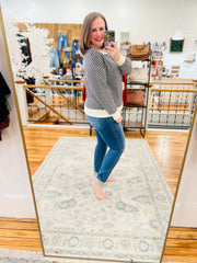 Chevron Pullover- Black & White FINAL SALE