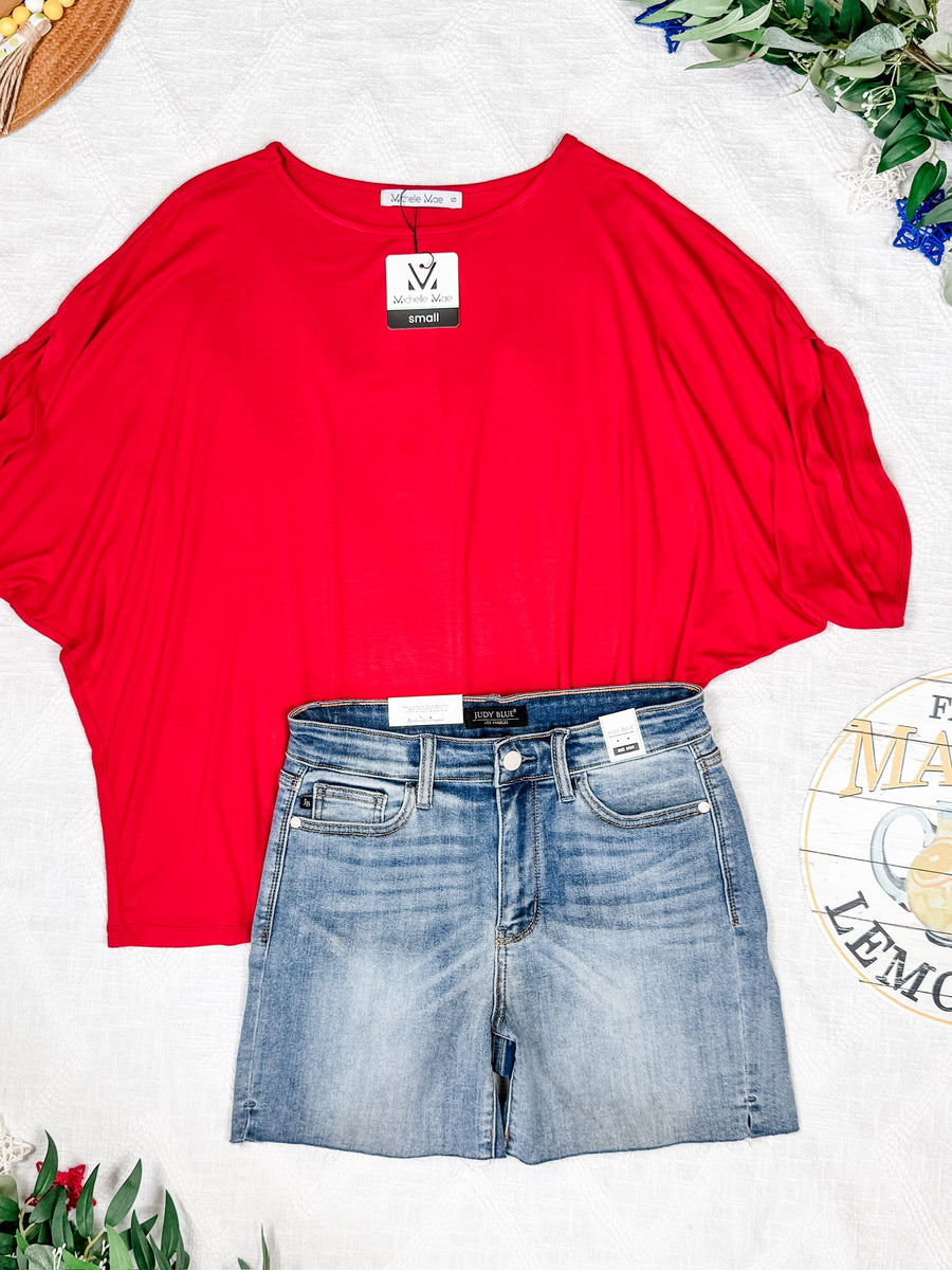 WAREHOUSE Darcy Dolman Top - Red
