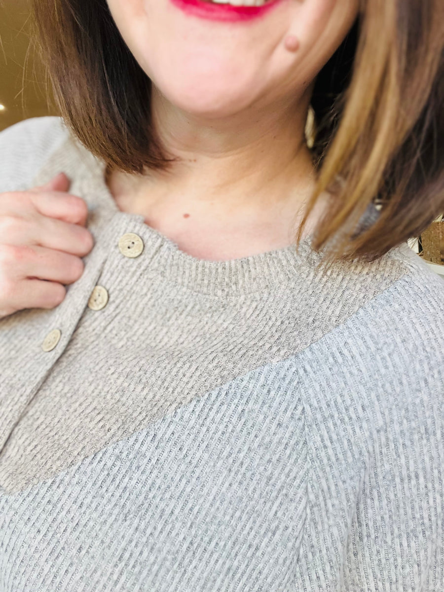 Half Button Up- Latte FINAL SALE