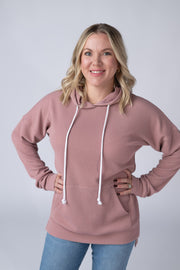 WAREHOUSE Kacey Ribbed Hoodie - Rose
