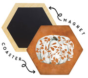 Orange Leaf Pumpkin Coasters