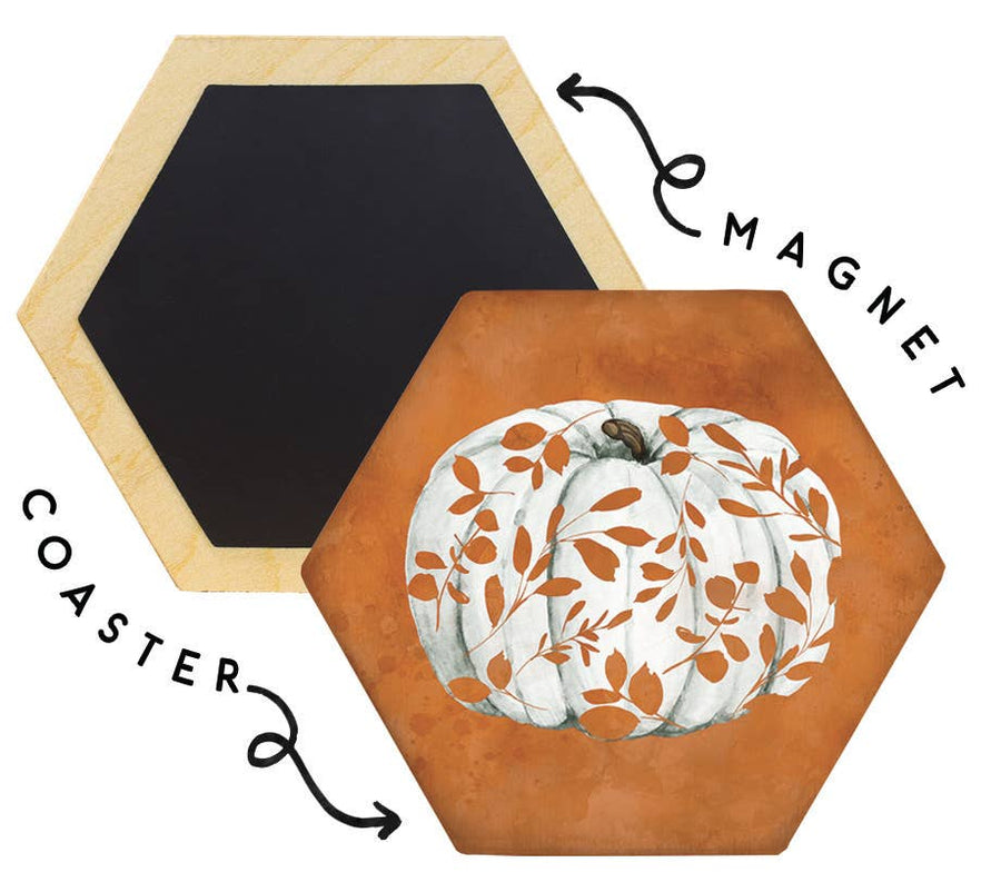 Orange Leaf Pumpkin Coasters