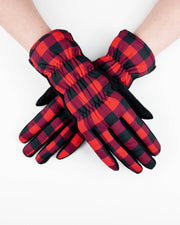 Plaid Puffer Gloves