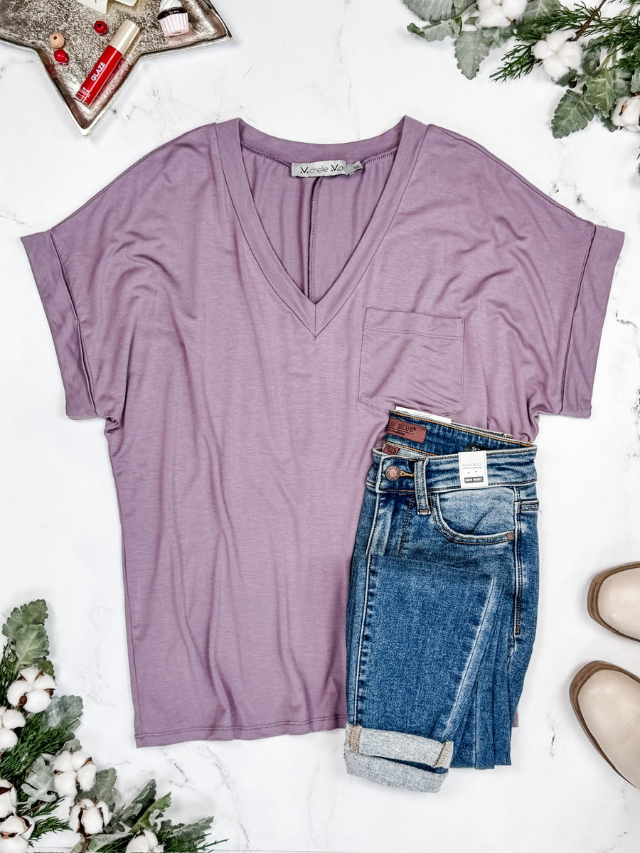 WAREHOUSE Sierra Pocket Top - Dusty Purple