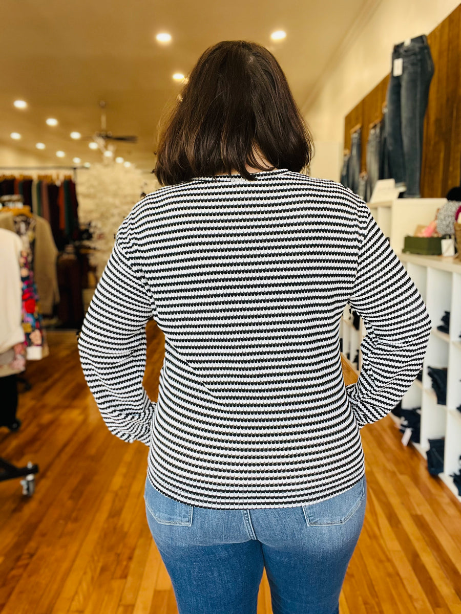 Striped Sweater- Black & White FINAL SALE