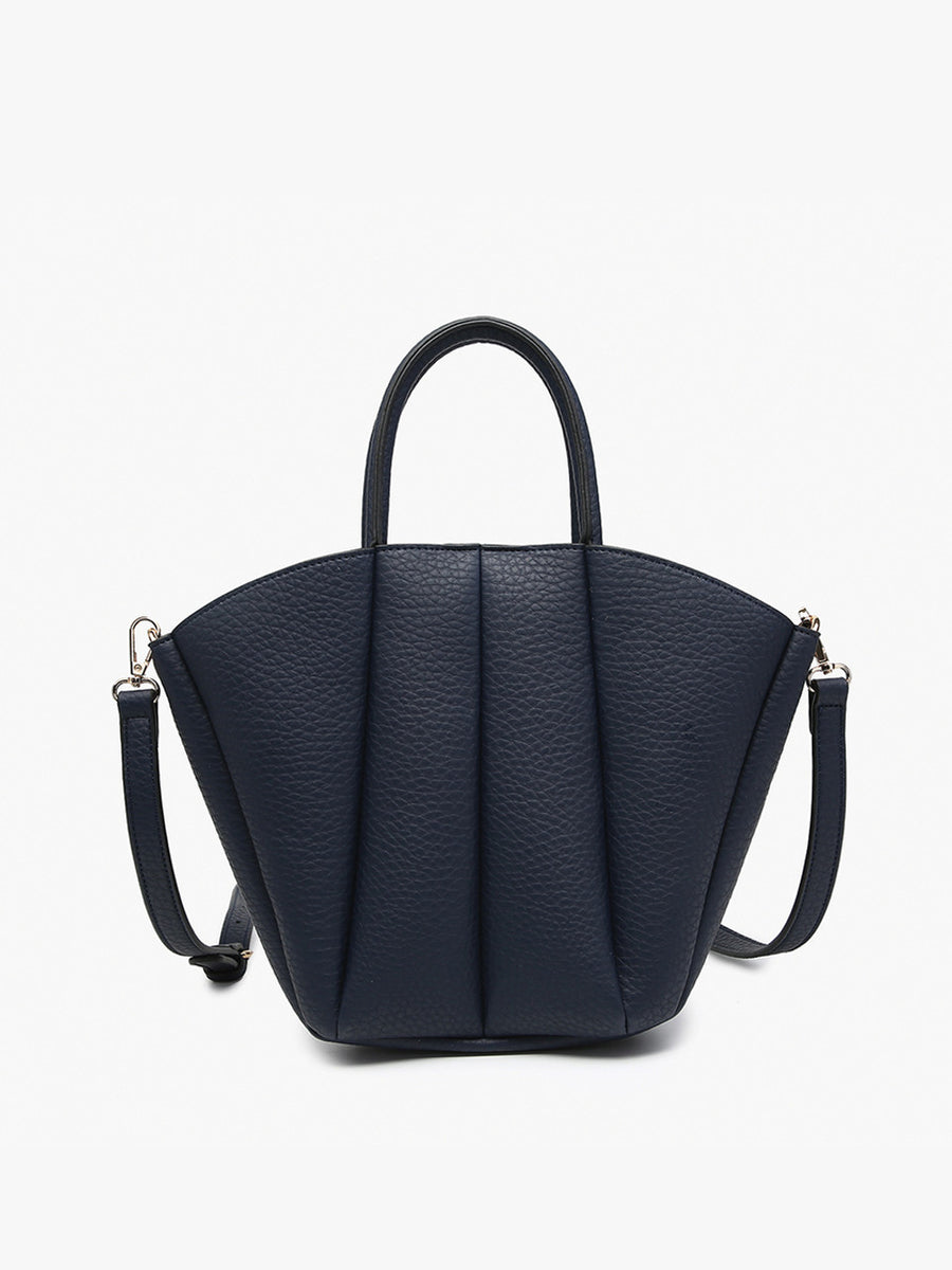 Ashton Pleated Hobo w/ Crossbody Strap- Navy