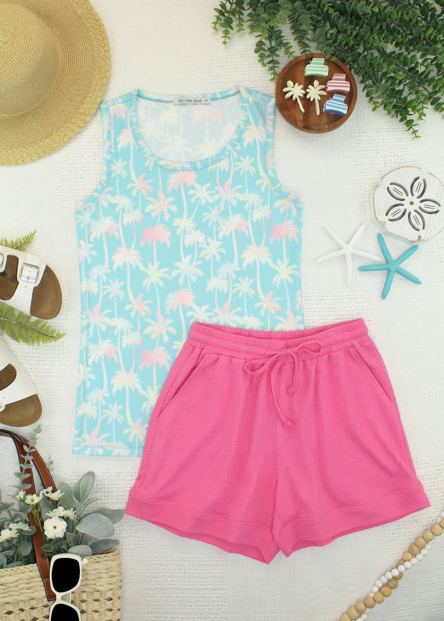 WAREHOUSE ONLY Ava Tank - Aqua Palm FINAL SALE
