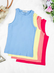 WAREHOUSE Tara Ribbed Tank - Coral