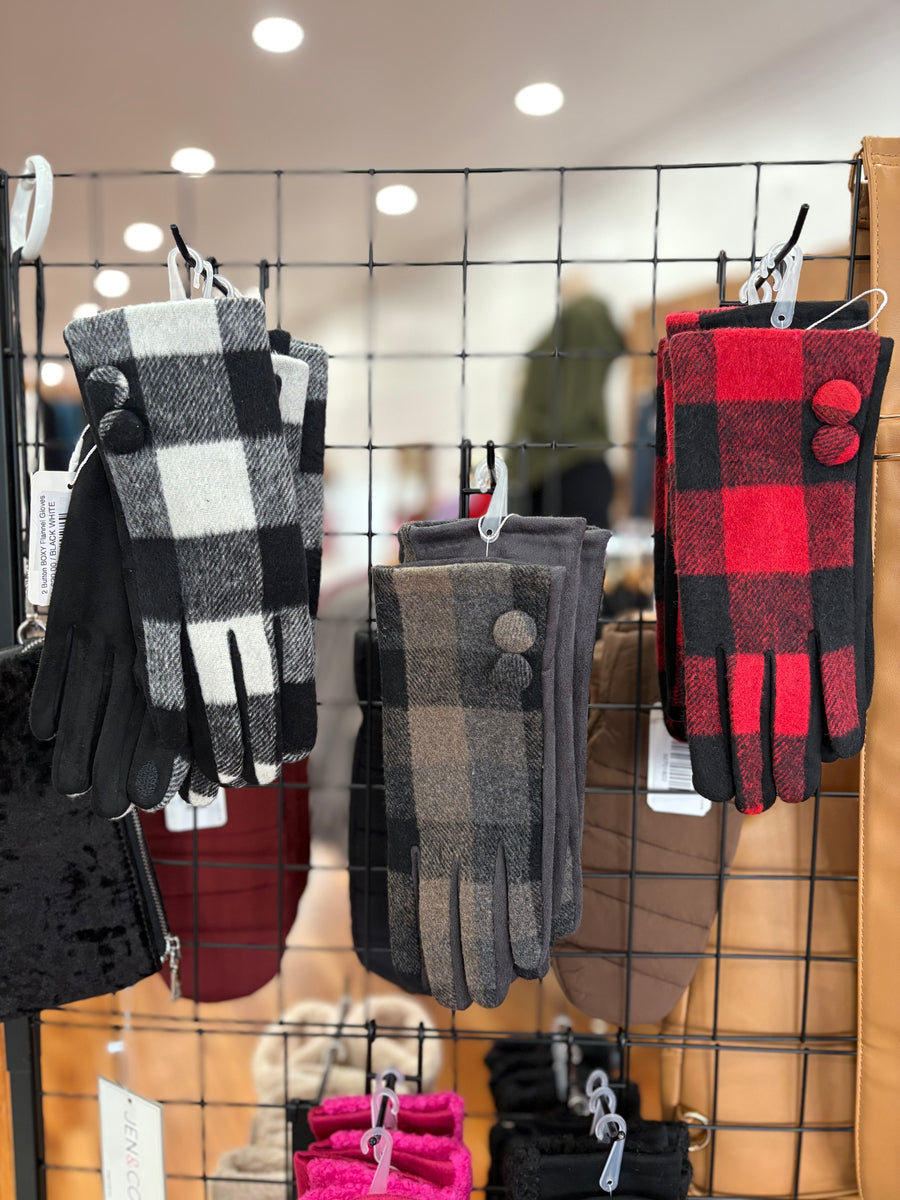2 Button BOXY Flannel Gloves FINAL SALE