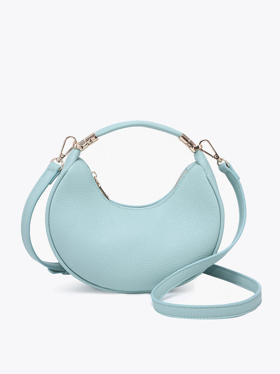 Baghdad Half-Moon Crossbody w/ Convertible Snap- Sea Foam