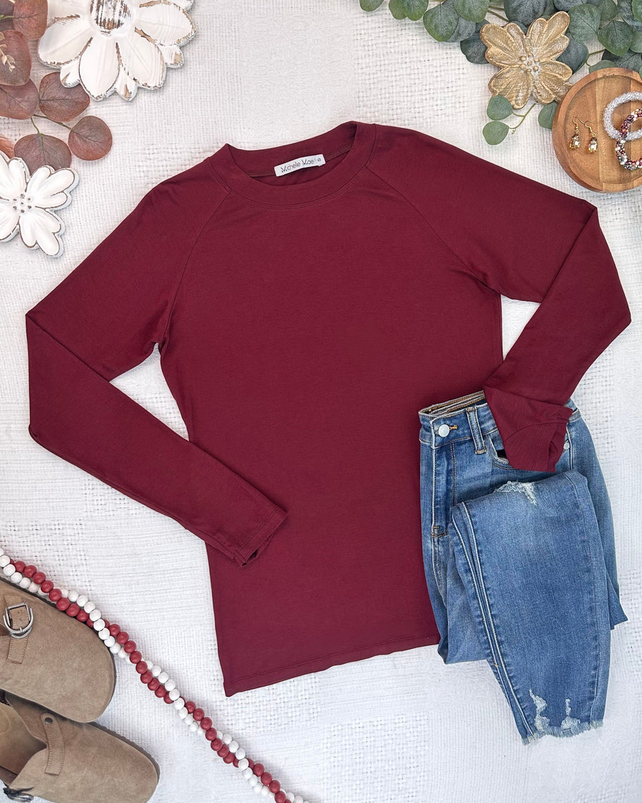 WAREHOUSE ONLY Blair Long Sleeve Top - Cranberry