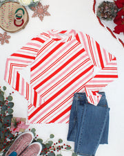 WAREHOUSE ONLY Blair Long Sleeve Top - Candy Cane