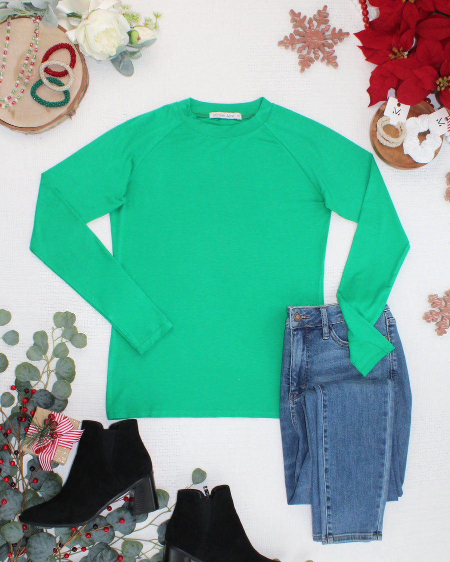 WAREHOUSE ONLY Blair Long Sleeve Top - Green