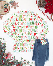 WAREHOUSE ONLY Blair Long Sleeve Top - Merry Christmas