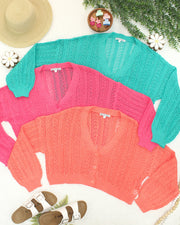 WAREHOUSE ONLY Callie Cropped Cardigan - Pink FINAL SALE