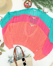 WAREHOUSE ONLY Callie Cropped Cardigan - Pink FINAL SALE