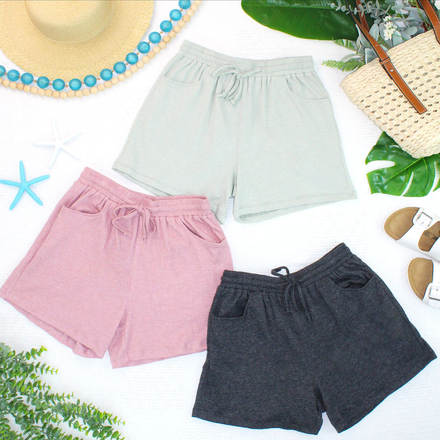 WAREHOUSE ONLY Candice Crinkle Shorts - Light Green FINAL SALE