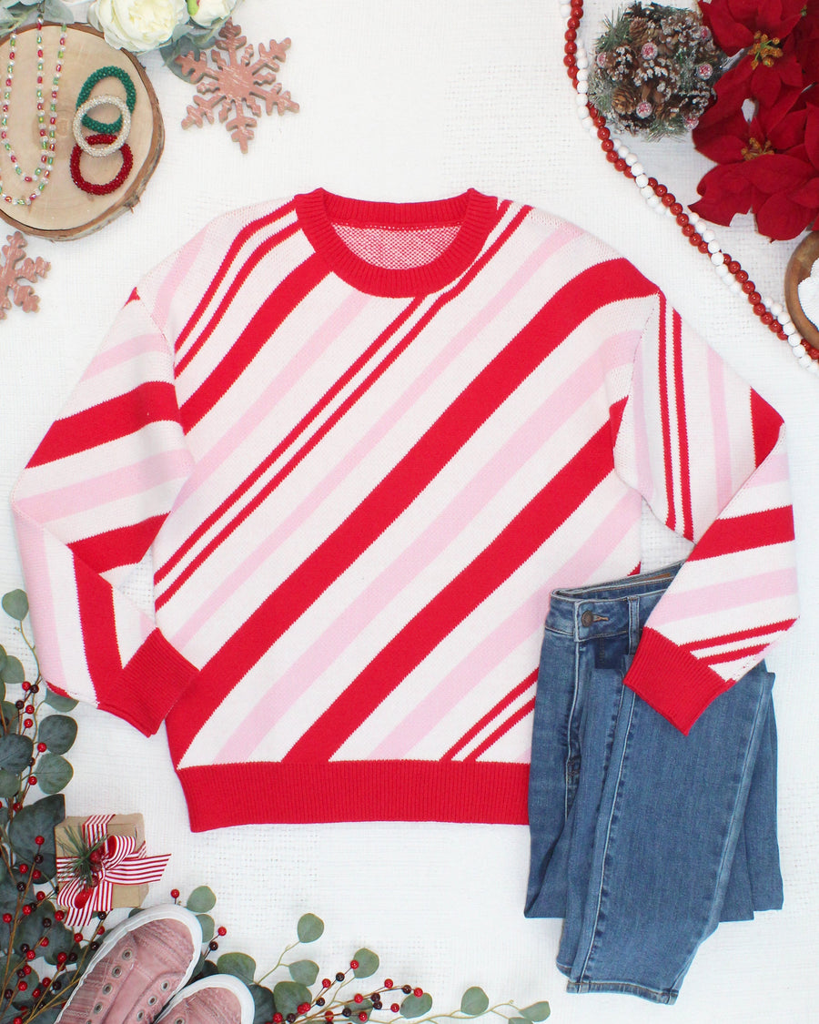 WAREHOUSE ONLY Candy Cane Pullover Sweater