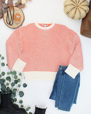 WAREHOUSE ONLY Charlotte Sweater - Orange and Ivory