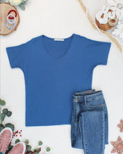 WAREHOUSE ONLY Chloe Cozy Top - Winter Blue