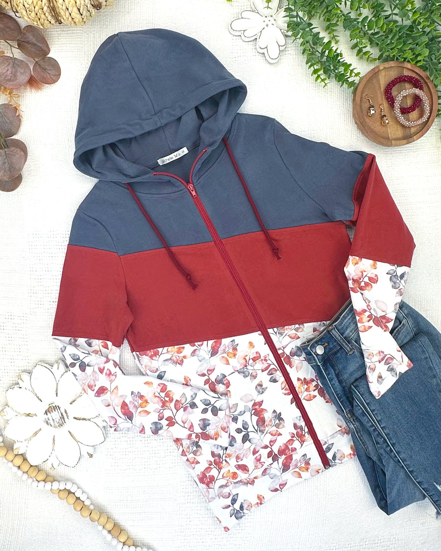 WAREHOUSE ONLY Colorblock Fullzip - Autumn Watercolor Mix