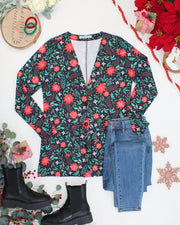 WAREHOUSE ONLY Cori Cardigan - Poinsettia Nights