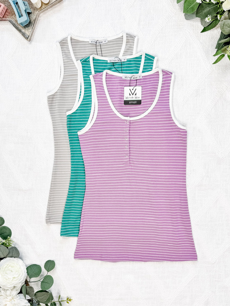 WAREHOUSE Shiloh Button Snap Tank - Purple