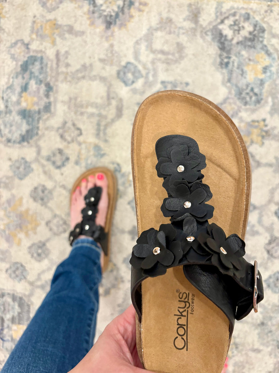 Bless Her Heart Sandal- Black