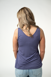 WAREHOUSE ONLY Vera V Neck Tank - Slate Purple FINAL SALE