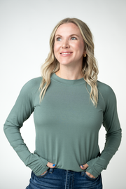 WAREHOUSE ONLY Blair Long Sleeve Top - Dusty Jade