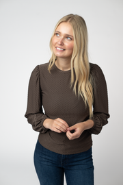 WAREHOUSE ONLY Miranda Dot Top - Brown