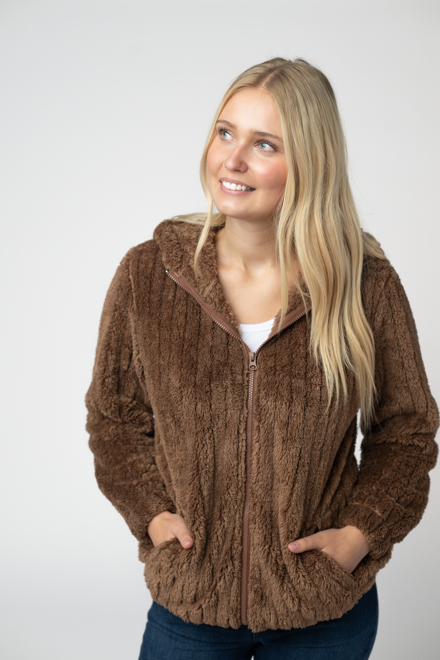 WAREHOUSE ONLY Cozy Sherpa Fullzip - Mocha