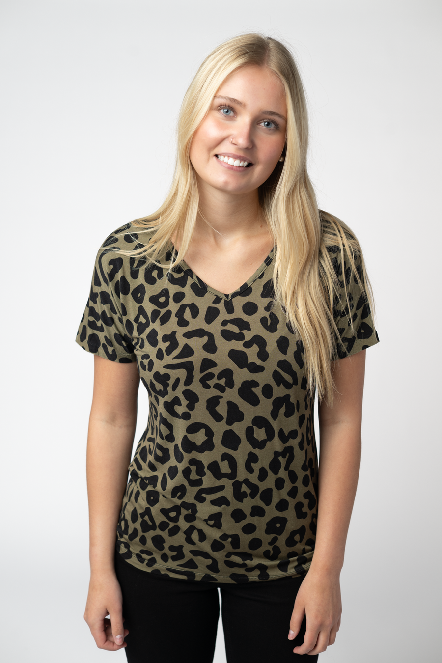 WAREHOUSE ONLY Chloe Cozy Top - Olive Animal Print
