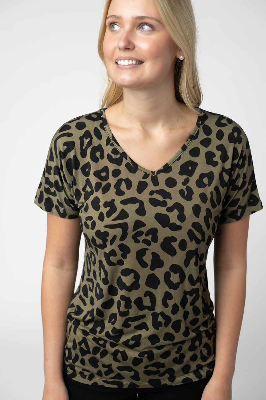 WAREHOUSE ONLY Chloe Cozy Top - Olive Animal Print