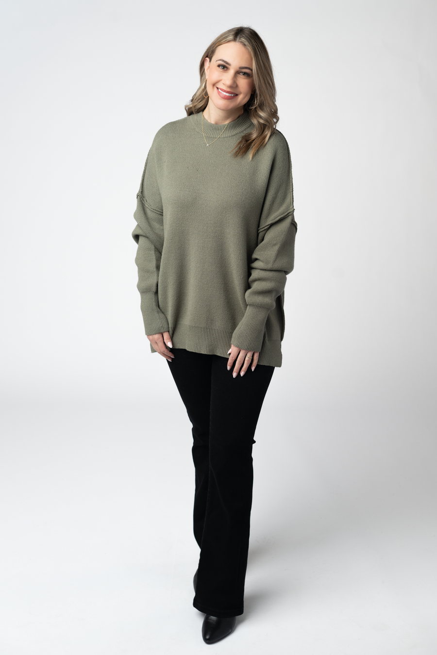 WAREHOUSE ONLY Aurora Cozy Sweater - Light Olive